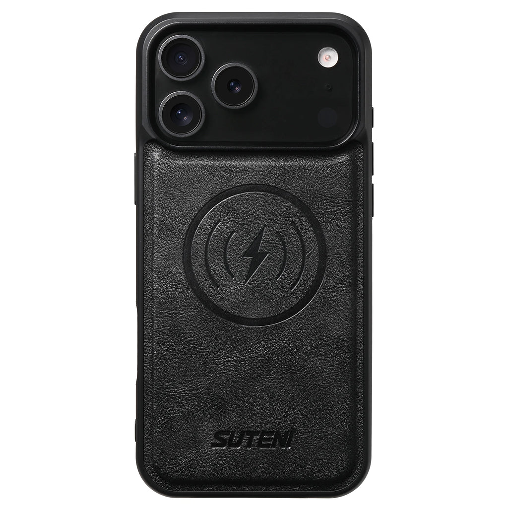 SUTENI Magnetische iPhone Hülle aus Kunstleder – Frosted Feel Case mit kabellosem Laden für iPhone 17 Pro Max, 16 Plus, 15, 14, 13 & 12