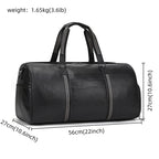 Große Reisetasche aus echtem Leder – Weiche Cowhide Travel Duffle Bag für Damen & Herren, schwarze Wochenend- & Schultertasche mit Schuhfach