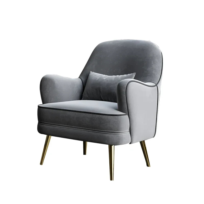 Luxuriöser Designer-Armchair im nordischen Stil – Stabiler Lounge- & Lesesessel mit Rückenstütze für Wohnzimmer & Hotel