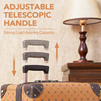 Urecity 3-teiliges Vintage PU-Leder Rolling Luggage Set – 20/24/28 Zoll Trolley Koffer mit Handtasche für Damen & Herren