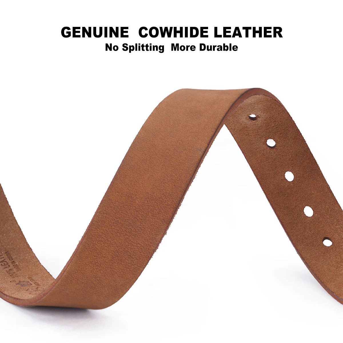 BISON DENIM Leder Herren Gürtel – Vintage Top-Leder ohne Schnalle