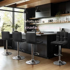 Barhocker 4er Set aus PU-Leder – Höhenverstellbare 360° Dreh-Barstühle mit Rückenlehne für Küche, Theke & Bar