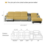 Modernes italienisches Elektro-Ledersofa – Multifunktionales Relax-Sofa mit verstellbarer Liegefunktion, Metall-Ecken und modularer Kombination