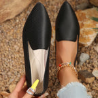 VKJF Ballerines plates pour femmes – Ballerines en cuir PU, mocassins à enfiler, chaussures plates décontractées avec peu d'absatz, Steinmuster, grande taille 33-44