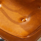 Retro Computerstuhl aus Oil-Wax-Leder – Höhenverstellbarer Drehstuhl mit Massivholz-Details & Rollen für Homeoffice, Schlafzimmer & Arbeitszimmer