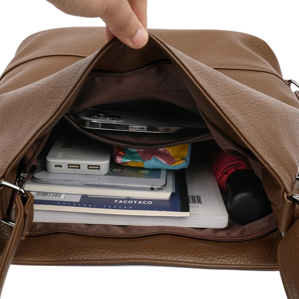 VANDERWAH Damen Leder-Rucksack 2025 – Hochwertiger, wasserfester Rucksack mit großem Stauraum für Reise, Schule & Alltag