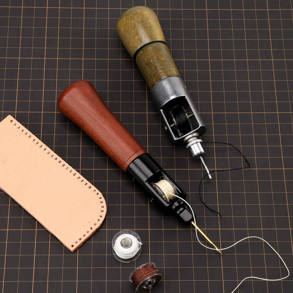 WUTA Leder Nähahle Set – Speedy Stitching Handnäh-Werkzeug mit Garnspule für Leder, Canvas & Schuhreparatur