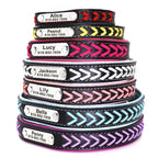 Personalisiertes PU Leder Hunde-Halsband – Geflochtenes, gepolstertes Halsband mit Gravur-Gravur für kleine, mittlere &amp; große Hunde 