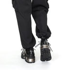 Unisex Vintage Punk Boots mit Plateau – Dunkle Rock-Stiefel im Retro-Design mit Metall-Details & Schnürung (Damen & Herren)