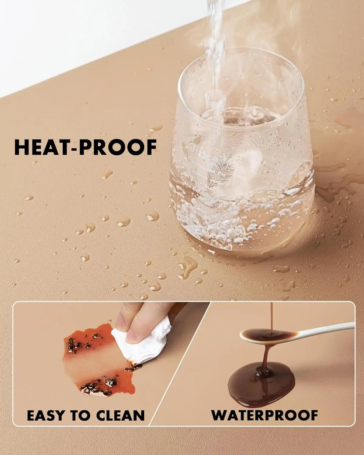 YSAGi Doppelseitige Leder Schreibtischunterlage – Große Wasserdichte Desk Mat mit Eco-Kork, Rutschfeste Schreibtischauflage & Mauspad für Büro und Zuhause