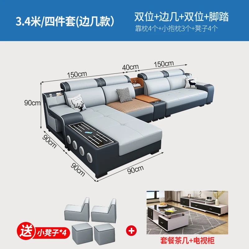 Designer Luxus Ledersofa – Modernes, erweiterbares Center-Seater & Sectional Sofa aus Echtleder für exklusive Wohnräume