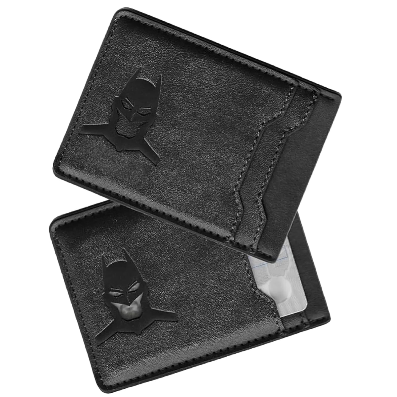 ztellhim Herren Mini Leder Geldbörse – Slim Card Holder mit Superhelden-Motiv, Geschenkidee für Vater, Freund oder Ehemann