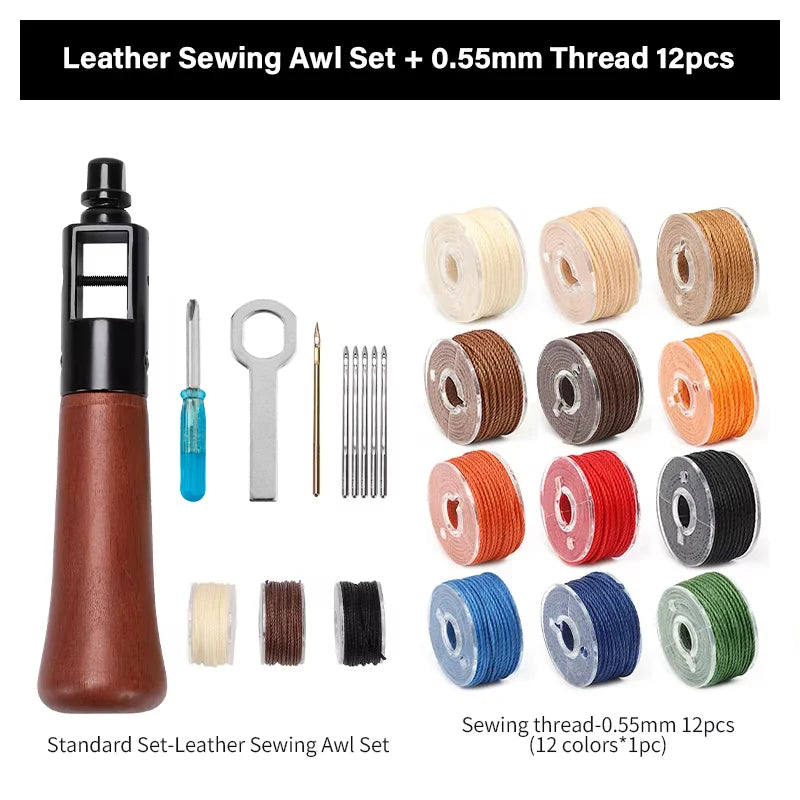 WUTA Leder Handnähmaschine Speedy Stitcher – Profi Nähahle Set für Leder, Canvas & Reparaturen