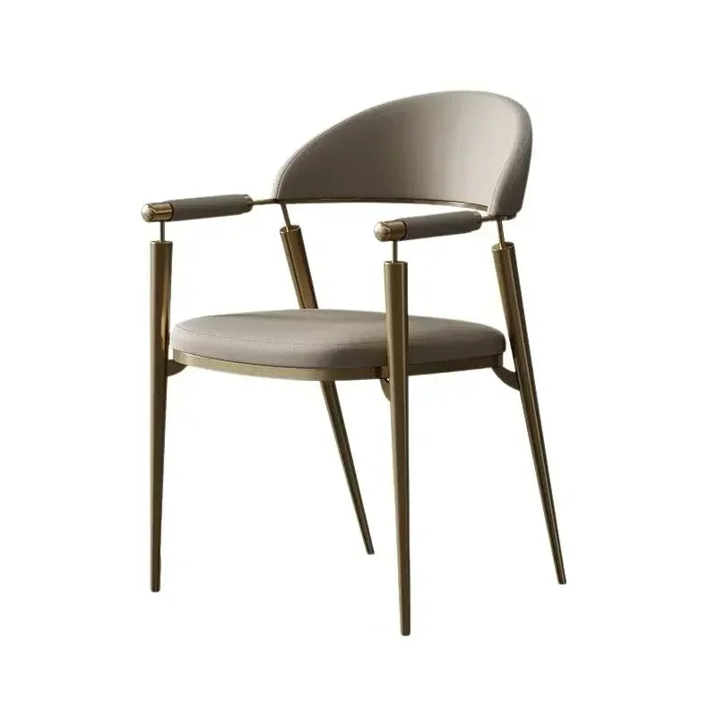 Moderner Leder-Armlehnenstuhl mit Rückenstütze – Nordischer Relax- &amp; Lesesessel für Wohnzimmer, Restaurant &amp; Arbeitsbereich