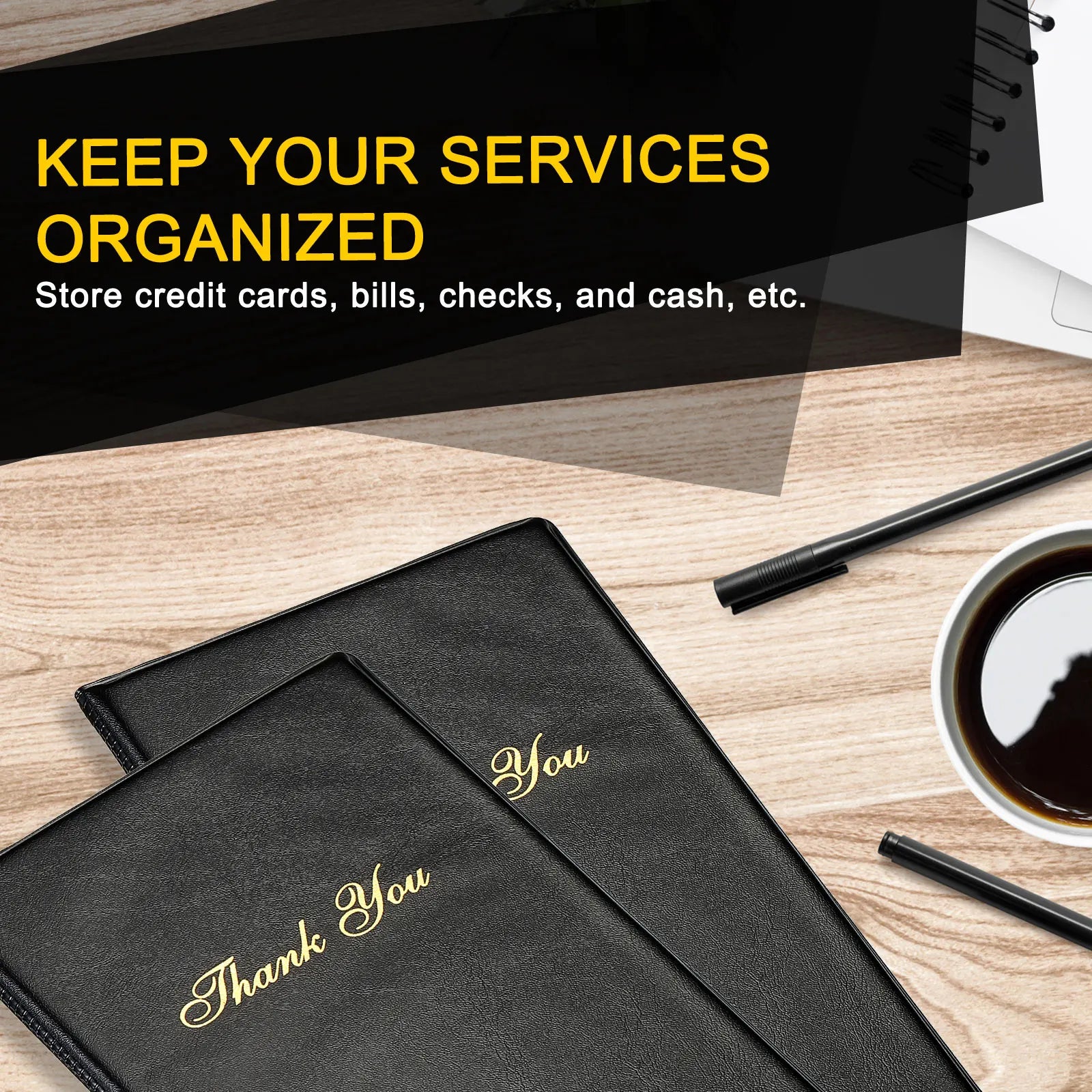 10er Set Leder Rechnungsmappe für Gastronomie – Hochwertige Guest Check Folder &amp; Rechnungspräsenter für Restaurant, Café &amp; Bar 