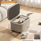 Multifunktionaler Leder Sitzhocker mit Stauraum – Moderner Organizer Ottoman für Wohnzimmer, Flur & Schlafzimmer