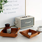 Faltbare Leder Ablageschale 25×25 cm – Elegantes Storage Tray für Schmuck, Schlüssel & Kleinteile