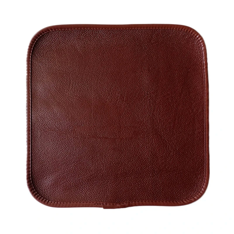 Quadratisches Sitzkissen aus Rindsleder 40 × 40 cm – Wasserdichtes, extra dickes Lederkissen für Büro, Sofa & Stuhl