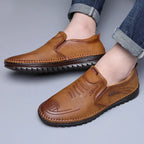 Herren Leder Look Loafer – Handgefertigte Slip-On Mokassins, leichte Business- & Freizeitschuhe mit weicher Sohle für Sommer