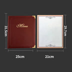 A4 PU Leder Menühalter für Restaurant &amp; Hotel – Robuste Speisekartenmappe mit 7 Taschen in Schwarz, Braun oder Weinrot 