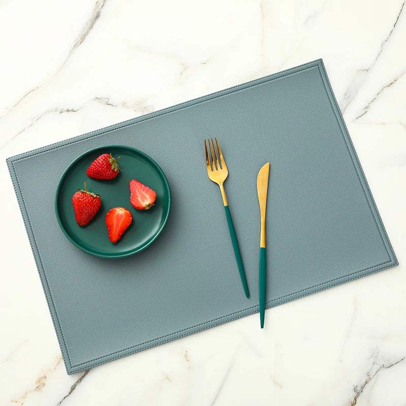 PU Leder Platzsets rund oder rechteckig (4/6 Stück) – Wasserdichte &amp; hitzeisolierende Tischsets im europäischen Stil für Hotel, Restaurant &amp; Zuhause