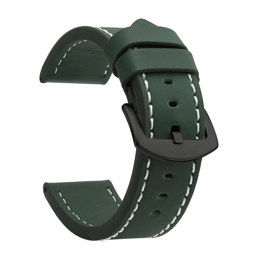 SAMCO Sport Vintage Leder-Uhrenarmband mit Edelstahlschließe - Correa de reloj clásica 18 / 20 / 22 / 24 mm para brazaletes