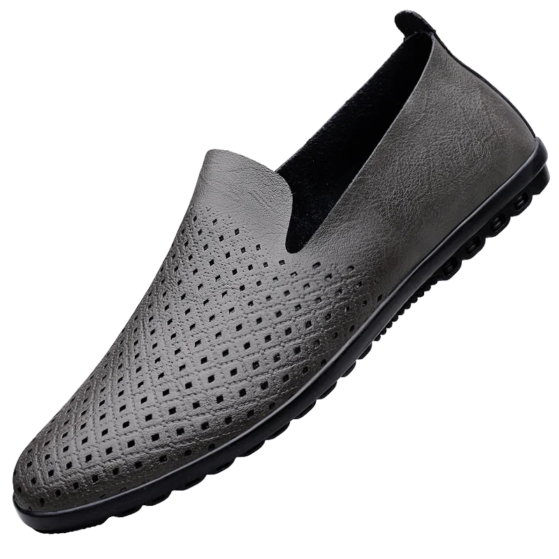 Herren Loafer aus echtem Leder – Atmungsaktive Slip-On Mokassins im italienischen Stil, Sommer Schuhe bis Übergröße 50/51