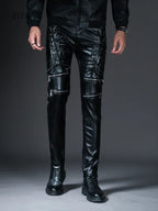 Herren Skinny Biker PU Lederhose – Slim Fit Motorrad-Hose aus Kunstleder für Club, Bühne &amp; Alltag (Ganzjahresmodell)