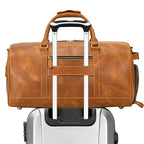 Newsbirds Crazy Horse Bolsas de cuero para hombres – Bolsa de lona vintage grande con fach/trockenfach y zapatos de cuero en cada uno
