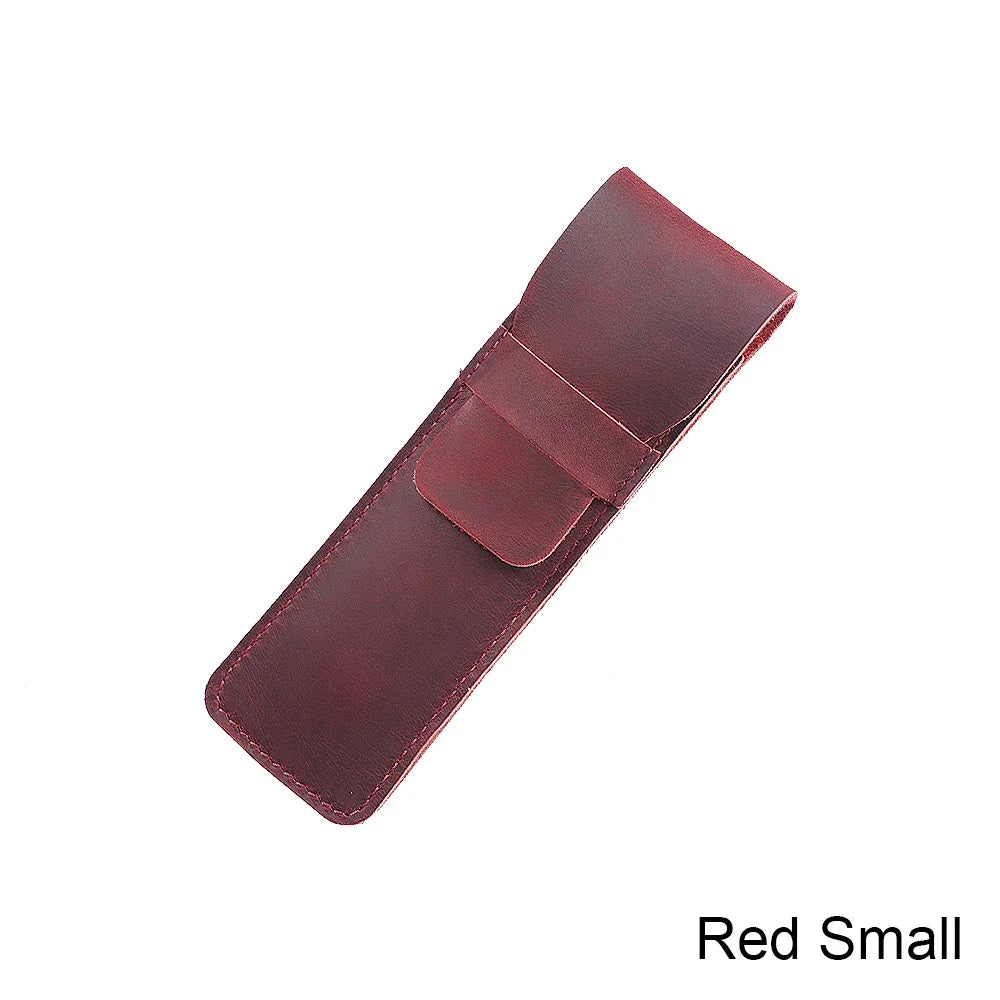 Premium Leder Stiftehalter aus echtem Rindsleder – Retro Einzel-Pen-Etui, schlank &amp; langlebig