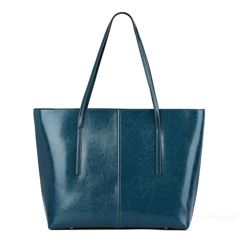 Burminsa Damen Tote Bag aus echtem Rindsleder – Große Luxus-Schultertasche & Shopper Handtasche 2025