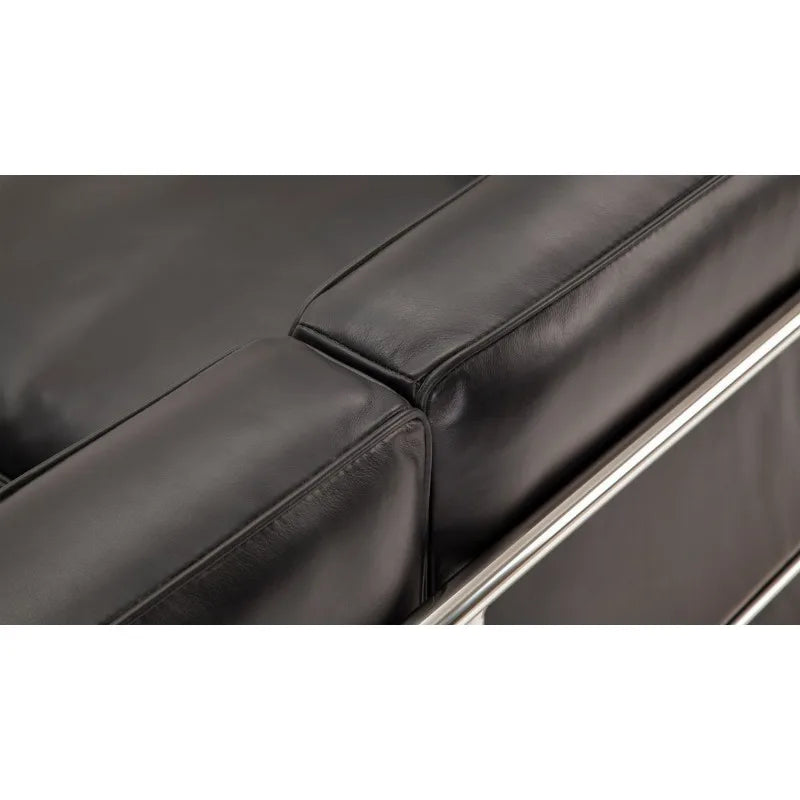 Modernes Apartment Sofa aus Mikrofaser-Leder – Maßgefertigtes L-Form Ledersofa mit Metallgestell für kompakte Wohnräume