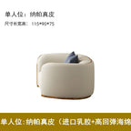 Luxuriöses Vollleder Designer-Sofa – Modernes 2,8 m Lounge-Sofa aus Rindsleder mit Latex-Polsterung, nordischer Light-Luxury-Stil pour Wohnzimmer &amp; Flur