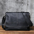 IGETBAG Unisex Messenger Bag – Vintage Canvas & Leder, Crossbody Schultertasche für Damen & Herren, Casual Travel Bag