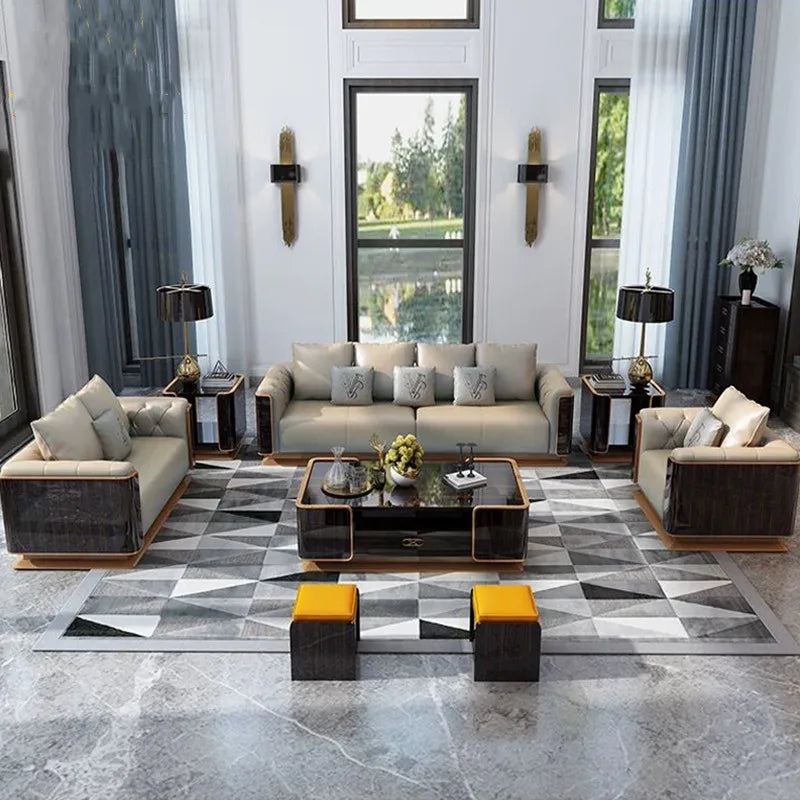 Luxuriöses Chesterfield Ledersofa 3-2-1 Set – Klassisches Sofa mit Knopfheftung für elegantes Wohnzimmer