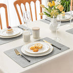 Nordic Square Leder-Tischsets beidseitig – Wasserdichte &amp; hitzeisolierende Platzmatten für Zuhause &amp; Hotel (1/2/3/4 Stück) 