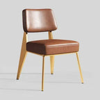 Nordischer Leder-Armchair mit Metallgestell – Vielseitiger Designerstuhl für Esszimmer, Wohnzimmer, Café &amp; Meetingräume