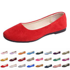 Damen Flats 2025 – Bequeme Runde Zehen Ballerina Flats aus Suede mit Weicher Sohle, Casual Mom Shoes