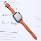 Schmales Lederarmband für Apple Watch – Elegantes Slim Leather Strap für Damen 38–45 mm & Ultra 49 mm mit Metallschließe