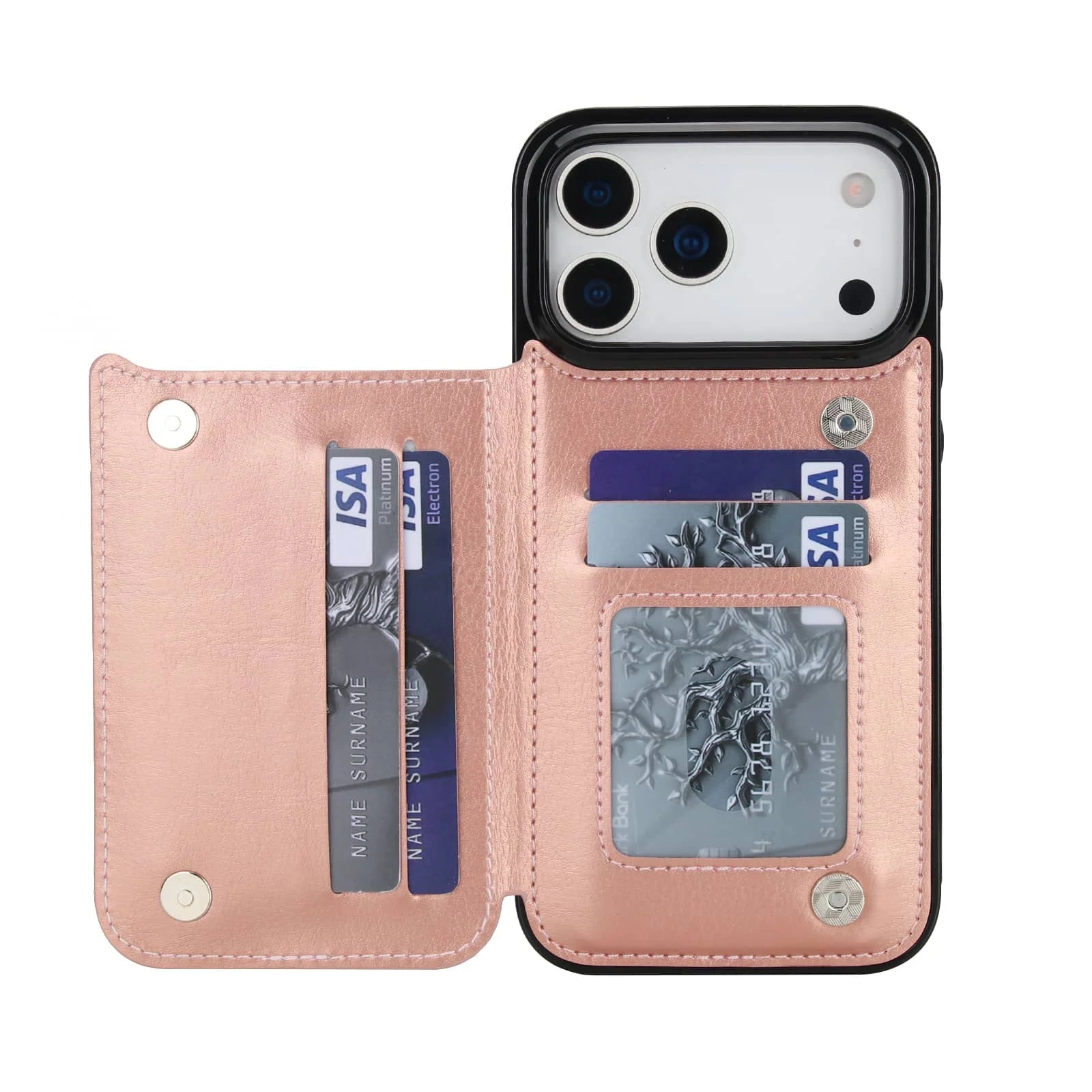 iPhone 17 / 17 Air / 17 Pro / 17 Pro Max Wallet Lederhülle – Flip Case mit Kartenfächern, Standfunktion & Doppel-Magnetverschluss