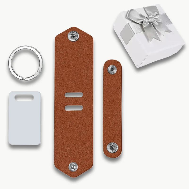 Porte-clés en cuir personnalisé avec photo et gravure – Porte-clés individuel avec texte laser, message émotionnel pour la famille, les amis et les partenaires 