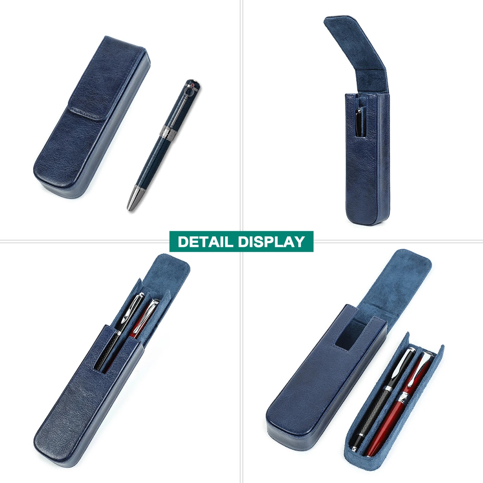 Echtes Leder Füllfederhalter-Etui mit 2 Fächern – Elegante estuche para bolígrafos para viajes, oficinas y escuelas