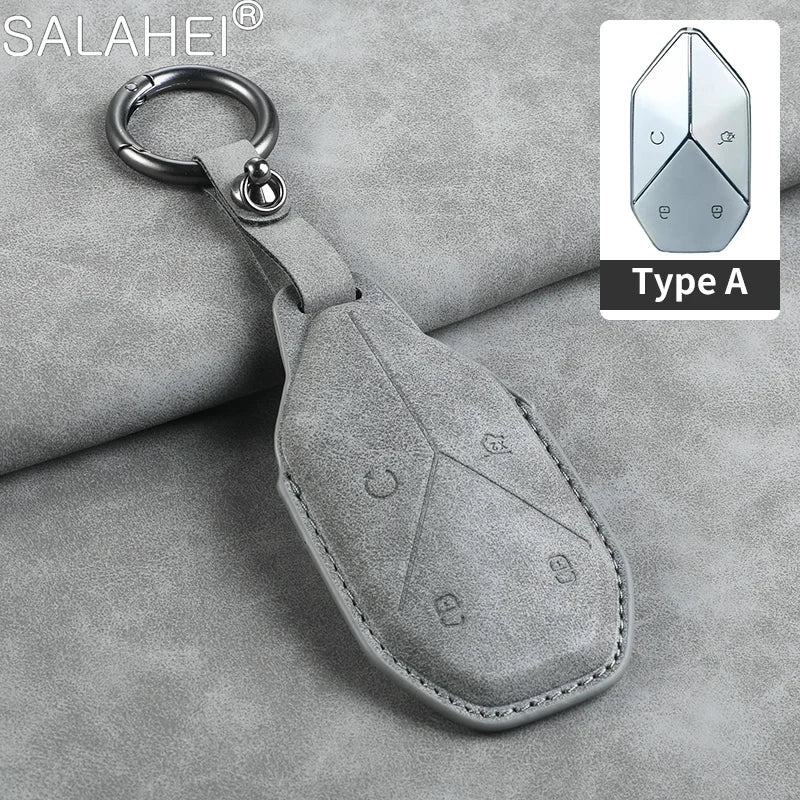 Étui de clé de voiture en cuir PU pour BYD Formula Leopard – Étui de clé élégant pour SUPER 3, SUPER 5, SUPER 8 et 9 avec porte-clés 