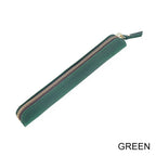 Vintage Leder Stifteetui aus Rindsleder mit Reißverschluss – Schlanke Pen Pouch für Schule, Büro & Notizbuch