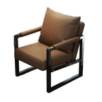 Weicher Leder Lounge Chair – Moderner Relax-Sessel mit Stahlrahmen, breiter Armchair für Wohnzimmer, Büro & Schlafzimmer