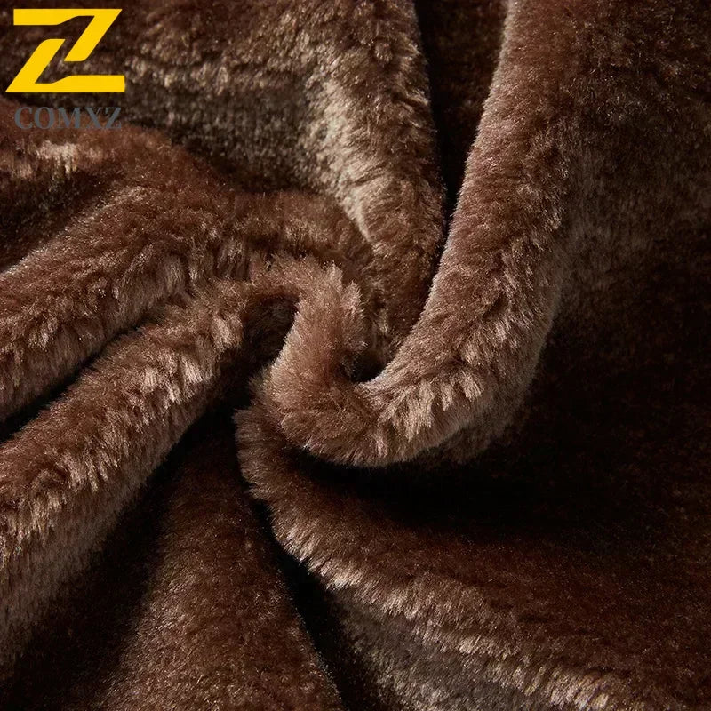 Chaqueta de cuero de PU para hombre de invierno con Fellkragen: cálida, chaqueta de motorizada aus Kunstleder im Biker-Stil 