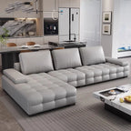 Luxuriöses Designer Leder-Ecksofa im italienischen Stil – Moderne Relax-Wohnlandschaft in L-Form aus Echtleder, individuell konfigurierbar