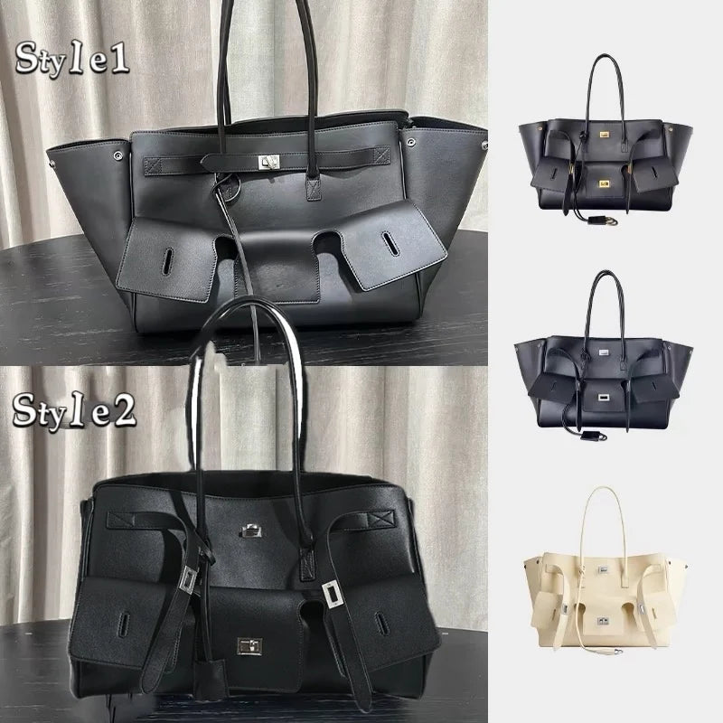 Luxuriöse Wing Tote Bag aus hochwertigem Leder – Große Damen Schultertasche mit weicher Struktur, ideal für Business, Reisen & Alltag