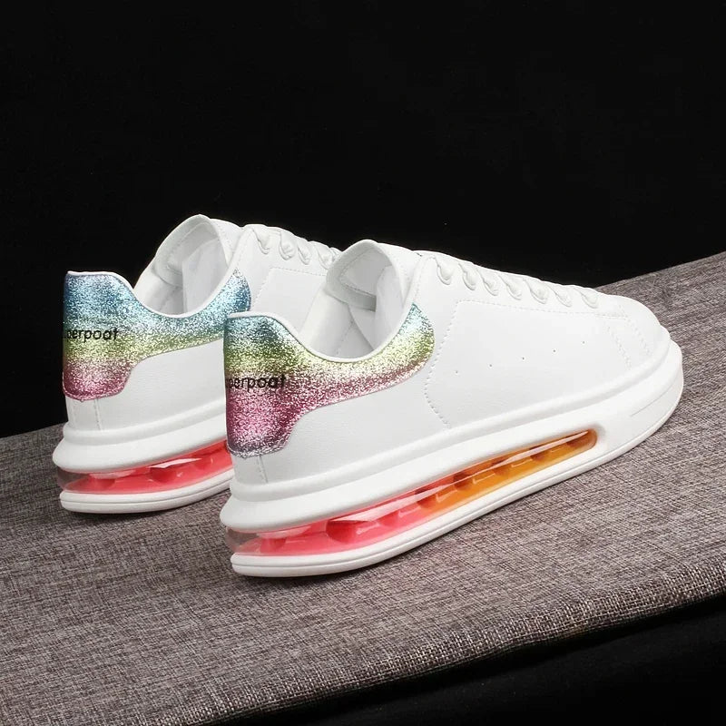 HUISONG Herren Sneakers – Designer Casual Schuhe aus Leder, Plattform-Sneaker, modisch & komfortabel für Alltag und Walking