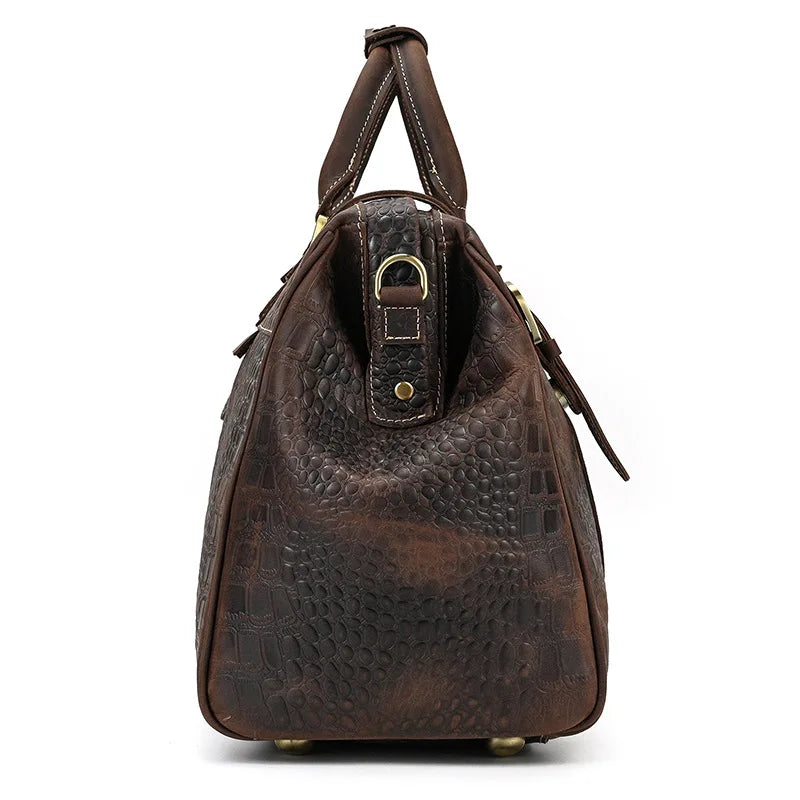 WANTING Herren Leder Weekender – Vintage Reisetasche aus echtem Rindsleder, große Crazy Horse Travel Bag mit Schultergurt für Business & Wochenendreisen